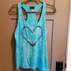 Sporty Girl Hook shaped heart top. WORN ONCE= CLOSET CLOSING